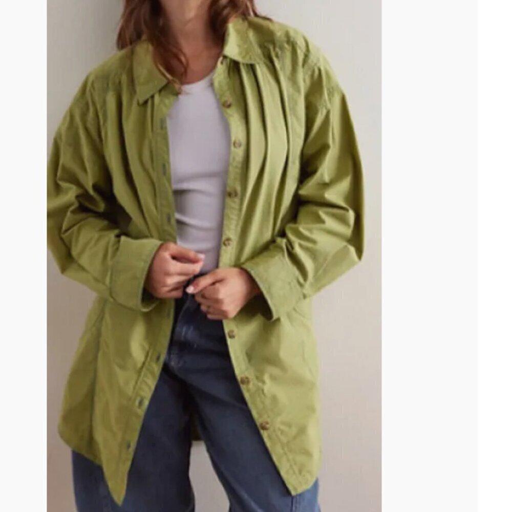 NWT Free People Garden State Shirt in Green Combo
